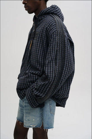 [MASONPRINCE] Embroidered Plaid Jacket