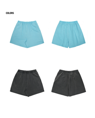 [MASONPRINCE] 380G Washed Embossed Logo Shorts