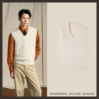[CULTUM] Pima Cotton Cable Knit Sweater Vest