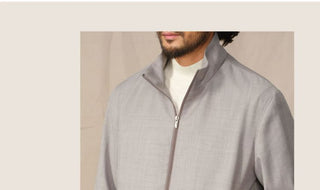 [CULTUM] Wool Blend Stand Collar Zip Jacket