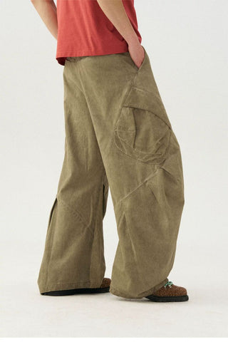 [Monterest] Washed Cotton Pleated Wide Leg Pants
