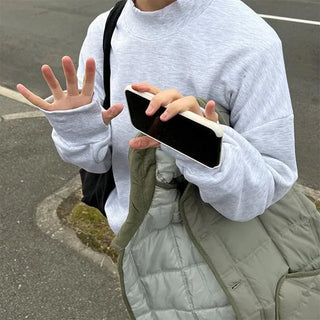 Half-neck warmer sweatshirt