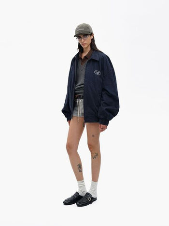 [MASONPRINCE] Washed Plaid Lined Bomber Jacket