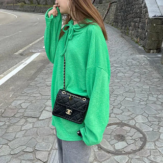 Oversized knit hoodie