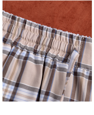 [CULTUM] Piped Plaid Cotton Pajama