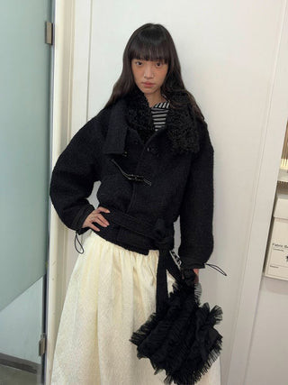 [NeverSeez] Boucle Toggle Short Coat