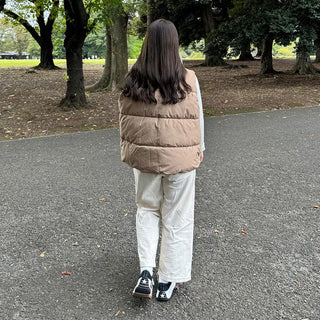 High-neck oversized down vest