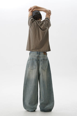 [MASONPRINCE] Washed Denim Wide Leg Pants