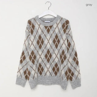 Argyle wool knit