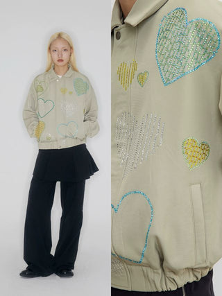 CONP Heart Zip-Up Jacket (Beige)