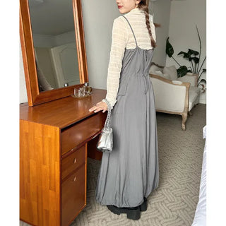 Shirred Long Camisole Dress
