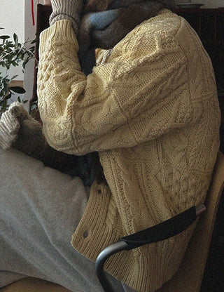 Kevin Wool Cable Knit Cardigan (6 colors)