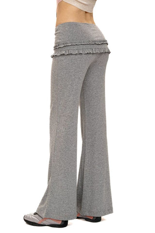 [Moromoro2] Soft Fleece Ruffle Skirt Flare  Pants