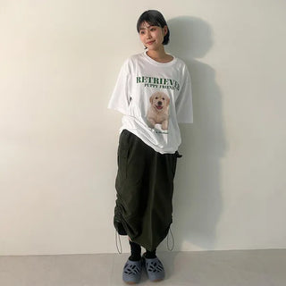 Nylon cargo skirt
