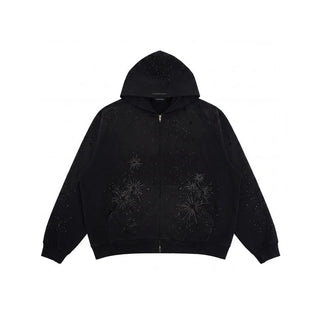 [MASONPRINCE] Firework Rhinestone Hoodie Set