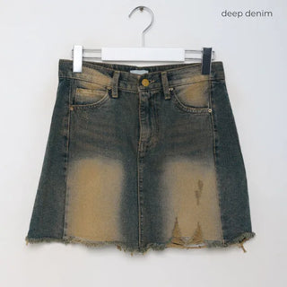 Vintage washed denim mini skirt