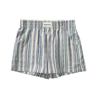 [Monterest] Lace Trim Striped Relaxed Shorts
