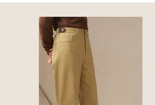 [CULTUM] Washed Cotton Cavalry Twill Straight Pants