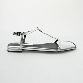 Pointed back strap sandals