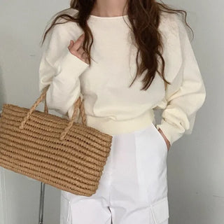 Boat neck knit top
