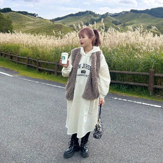 Fleece-lined hooded dress