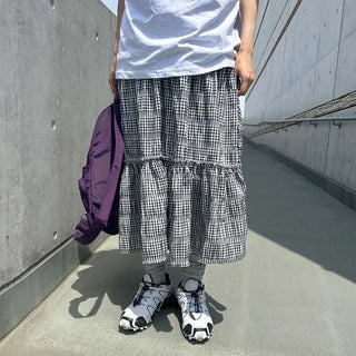 Checked cantan skirt