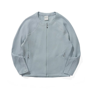 [Monterest] Waffle Knit Zip-Up Cardigan Jacket