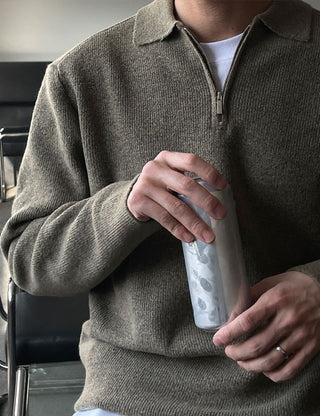 Glow Cashmere Half-Zip Knit (soft fabric)