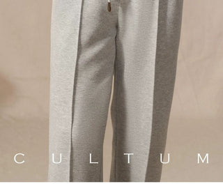 [CULTUM] Knit Drawstring Straight Pants
