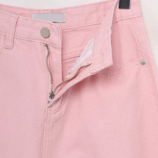 Pink straight-fit pants