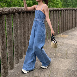Denim bustier jumpsuit