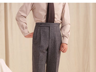 [CULTUM] Neapolitan Double Pleat Wool Blend Trousers