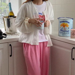 Round neck sheer cardigan