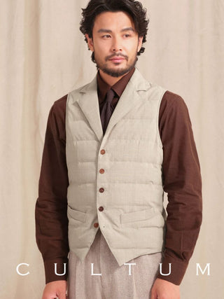 [CULTUM] Tailored Down Vest with Notch Lapel