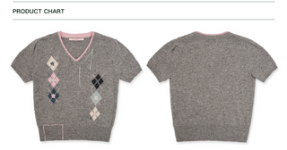 [Moromoro2] Argyle Short-sleeve Sweater