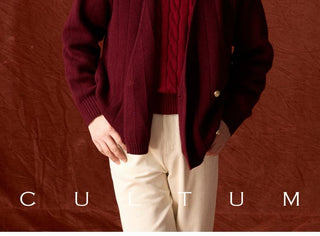 [CULTUM] Wool Blend V-Neck Knit Cardigan