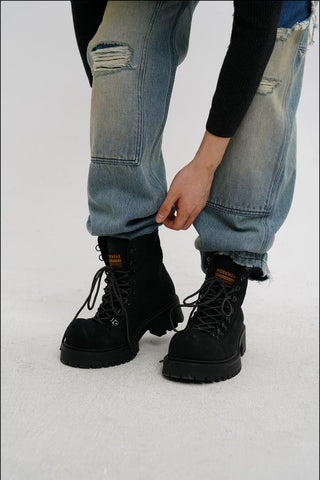 [MASONPRINCE] Scottish Plaid 2-Way Workwear Boots