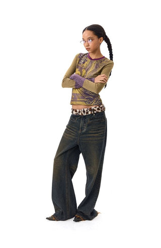 CONP Leopard Patchwork Jeans