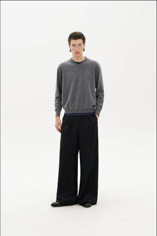 [MASONPRINCE] Wool Blend Oversized Blazer & Wide Pants Set