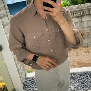 Good Fit Linen Two-Pocket Shirt
