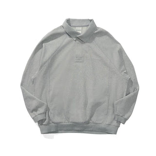 [Monterest] Relaxed Fit Polo Collar Knit Sweatshirt