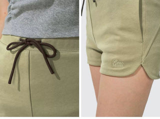[Monterest] Drawstring Logo Embroidered Sweat Shorts