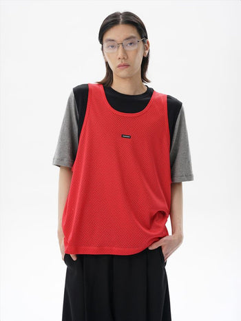 [MASONPRINCE] Mesh Panel Jersey Top