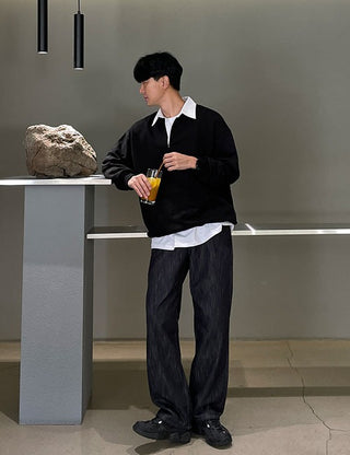 Rabbit Collar Color Block Sweatshirt (6 colors)