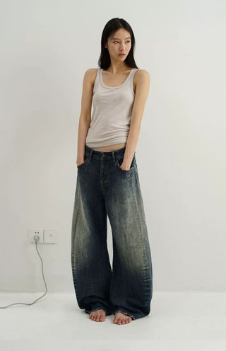 MASONPRINCE Distressed Curved Denim
