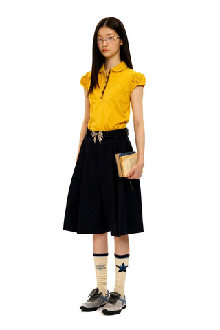 [Moromoro2] Slim Fit Polo Tee with Webbing  Placket