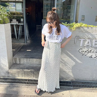 Polka dot long skirt