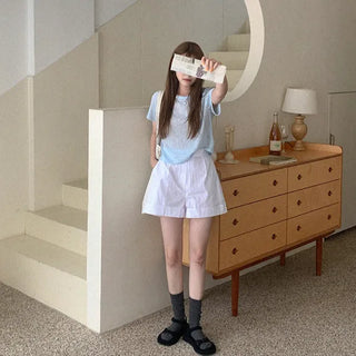 Summer cropped short-sleeved T-shirt
