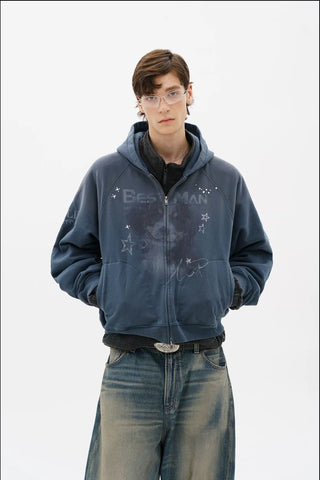 [MASONPRINCE] 400G Heavyweight Cotton Zip-Up Hoodie