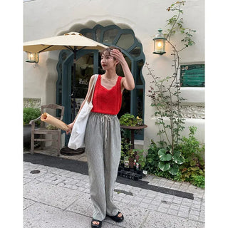 Linen Square Sleeveless Knit